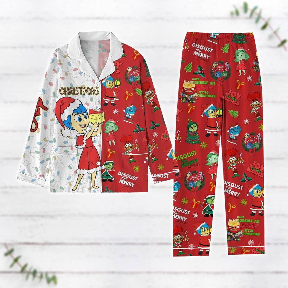 Joy Inside Out Christmas Pajamas, Disney Pajamas Set