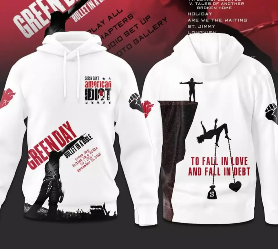 Green Day To Fall In Love And Fall In Debt 3D Hoodie