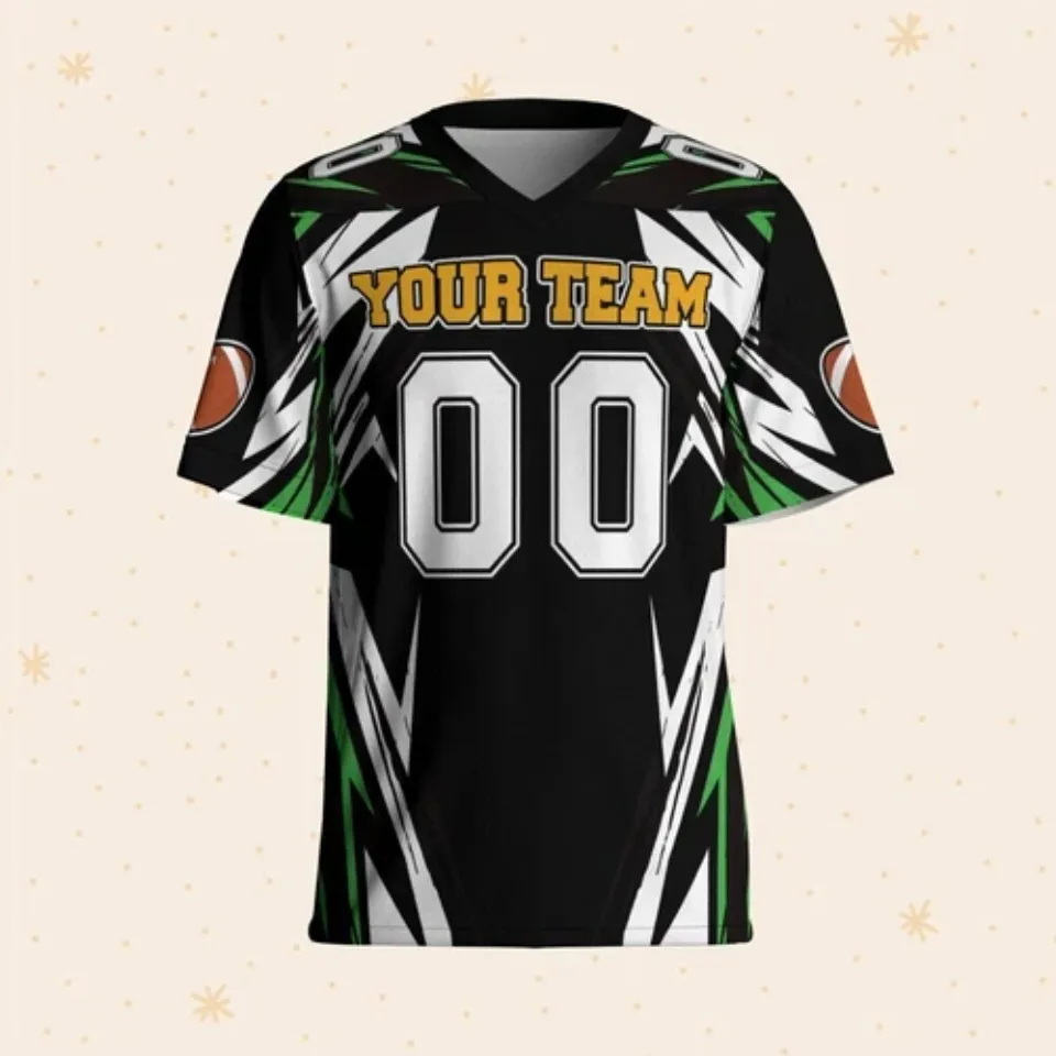 Personalize Mickey Football Jersey Greend Yellow