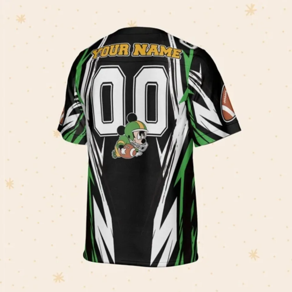 Personalize Mickey Football Jersey Greend Yellow
