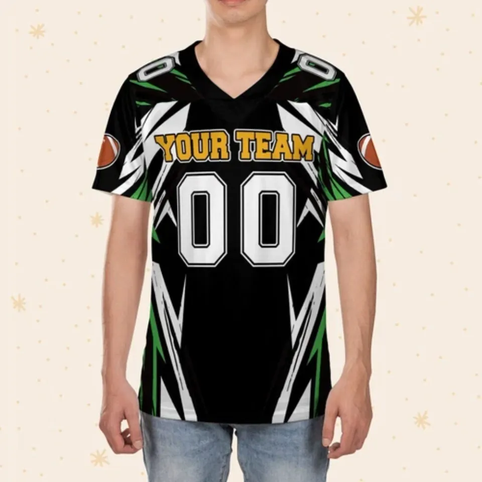 Personalize Mickey Football Jersey Greend Yellow