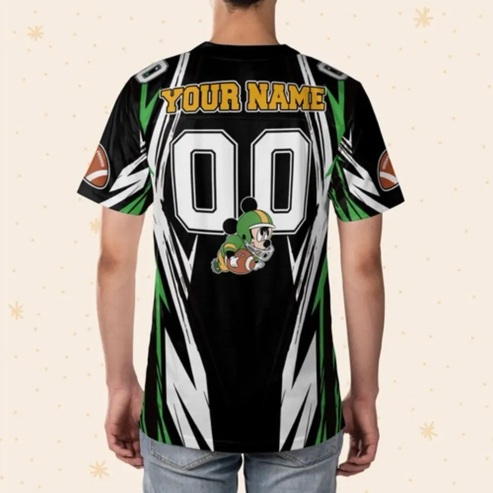 Personalize Mickey Football Jersey Greend Yellow