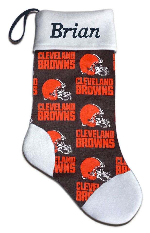 Personalized football Cleveland Browns Football Christmas Stocking