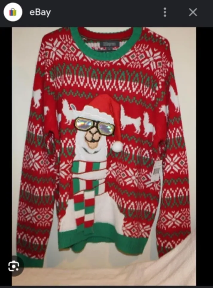 Christmas Ugly Sweater Llama wearing Glasses Women / Men / Unisex/Small