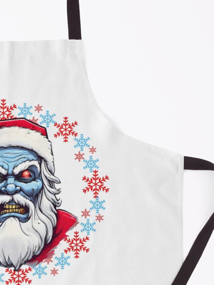 Zombie Santa Clause Creepy and Scary Ugly Sweater Style Christmas Apron