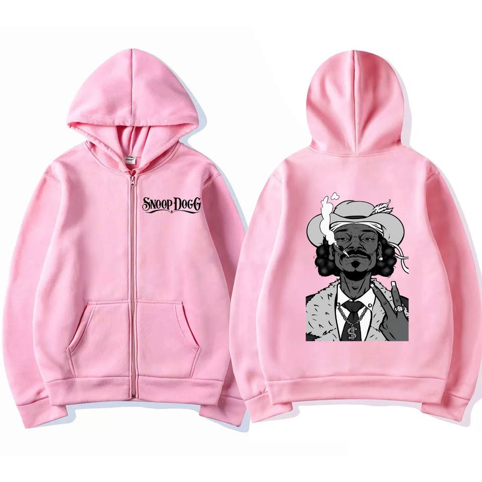 Rapper Snoop Dogg Graphic Zipper Hoodie