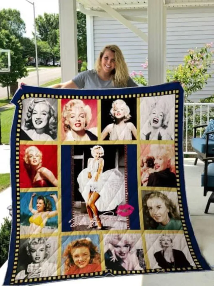 Marilyn Monroe Vintage Quilt Blanket, Gift for Fan Lovers