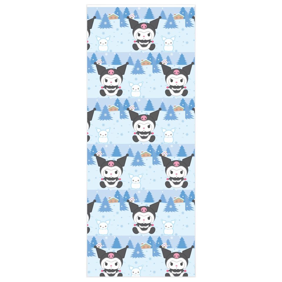 Retro Merry Christmas Kuromi Snow Kitty wrapping paper
