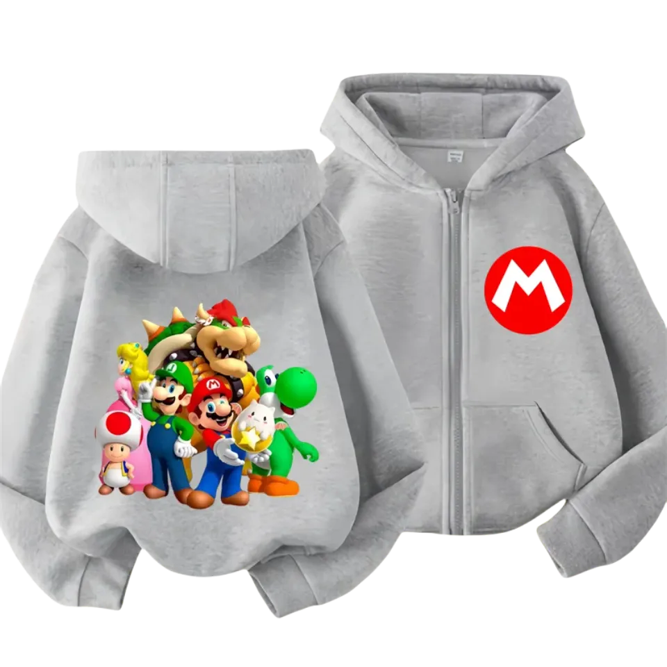 Super Mario Double Sided Zipper Hoodie | Unisex Zip Up Jacket