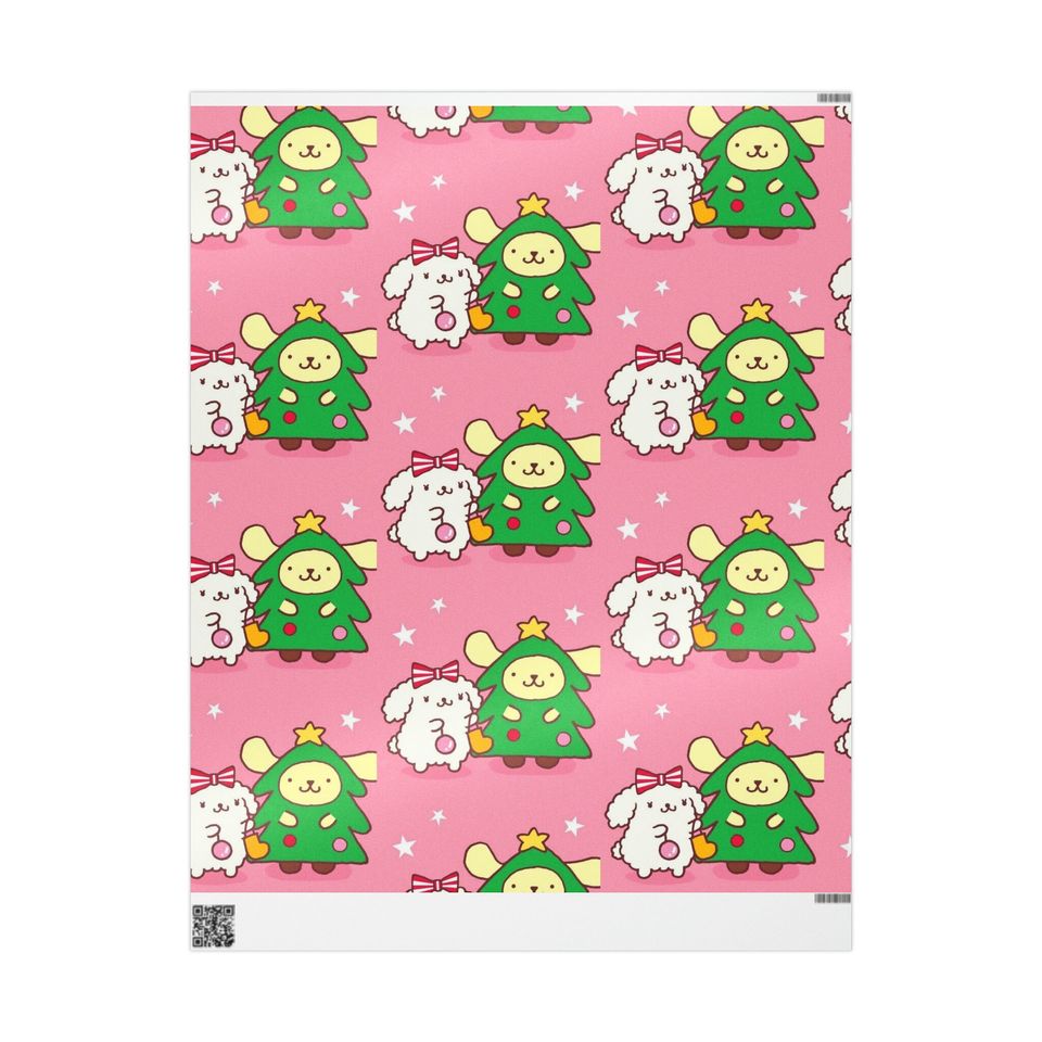 Merry Retro Pompompurin Dog Pom Kitty Christmas  Wrapping Paper