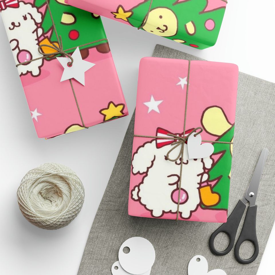 Merry Retro Pompompurin Dog Pom Kitty Christmas  Wrapping Paper
