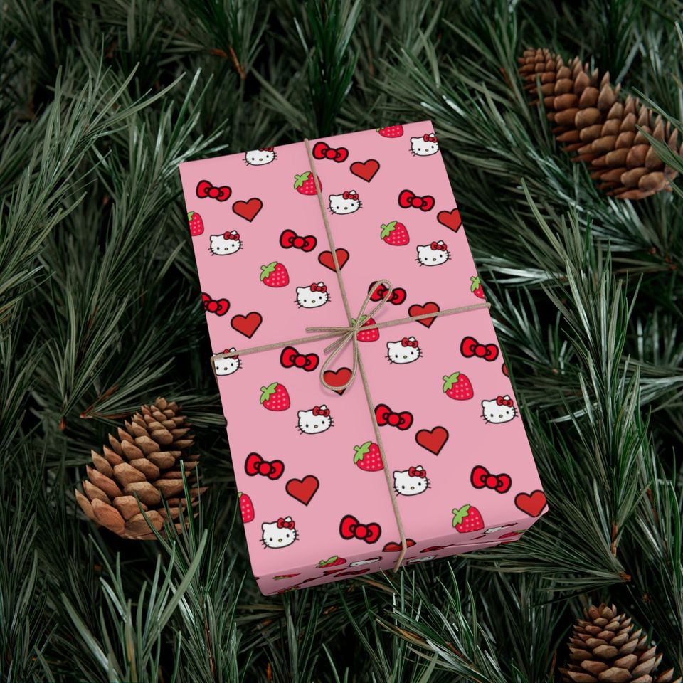 Pink Hello Kitty Christmas Wrapping Paper