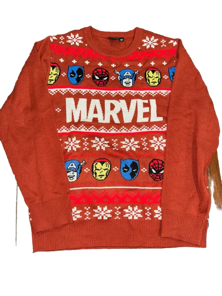 Marvel Avengers Ugly Christmas Sweater Holiday Iron Man Hulk Spiderman