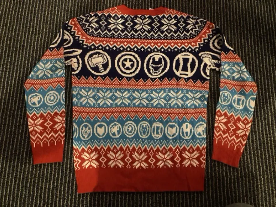 NWT Marvel MEDIUM Avengers Ugly XMAS Sweater Captain America Iron Man Thor