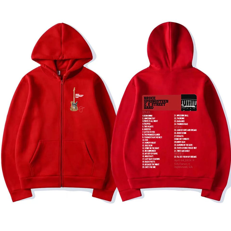 Bruce Springsteen and E Street Band 2024 Tour Zipper Hoodies