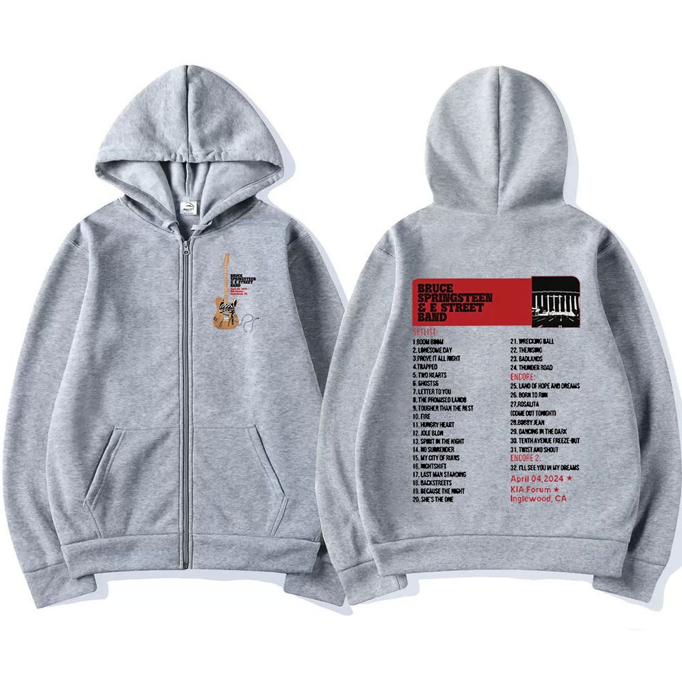 Bruce Springsteen and E Street Band 2024 Tour Zipper Hoodies
