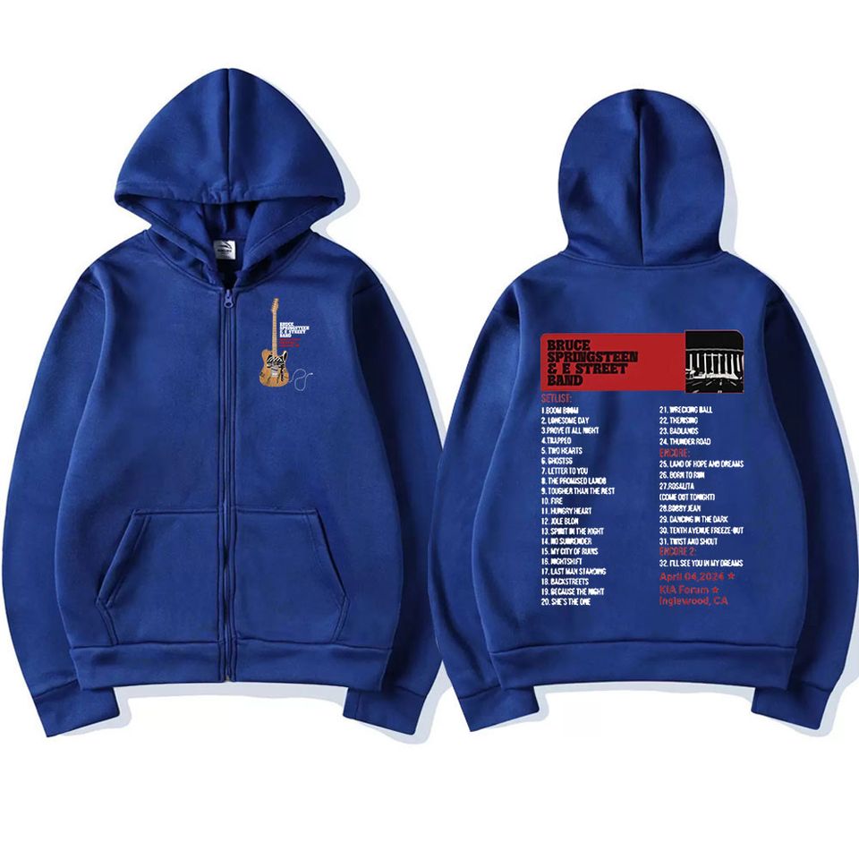 Bruce Springsteen and E Street Band 2024 Tour Zipper Hoodies