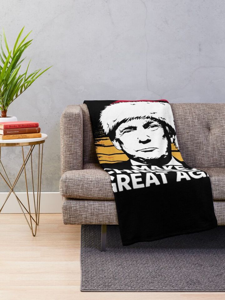 Make Christmas Great Again Donald Trump Throw Blanket
