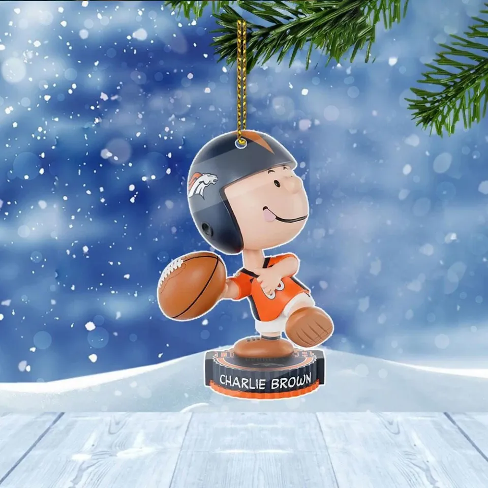 Denver Football Team Broncos Flat Christmas Ornament Fan Xmas Ornament Gift