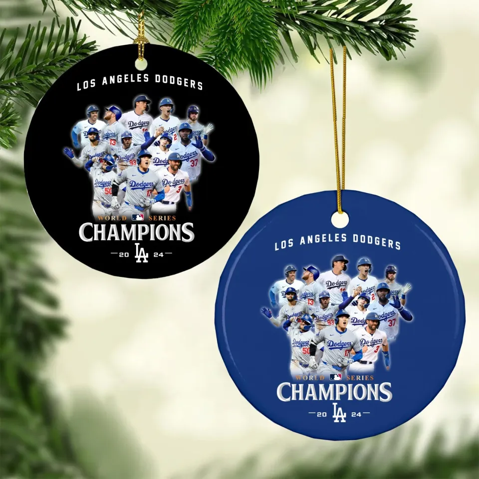Los Angeles Dodgers 2024 World Series Champions Baseball Ceramic Flat Ornament
