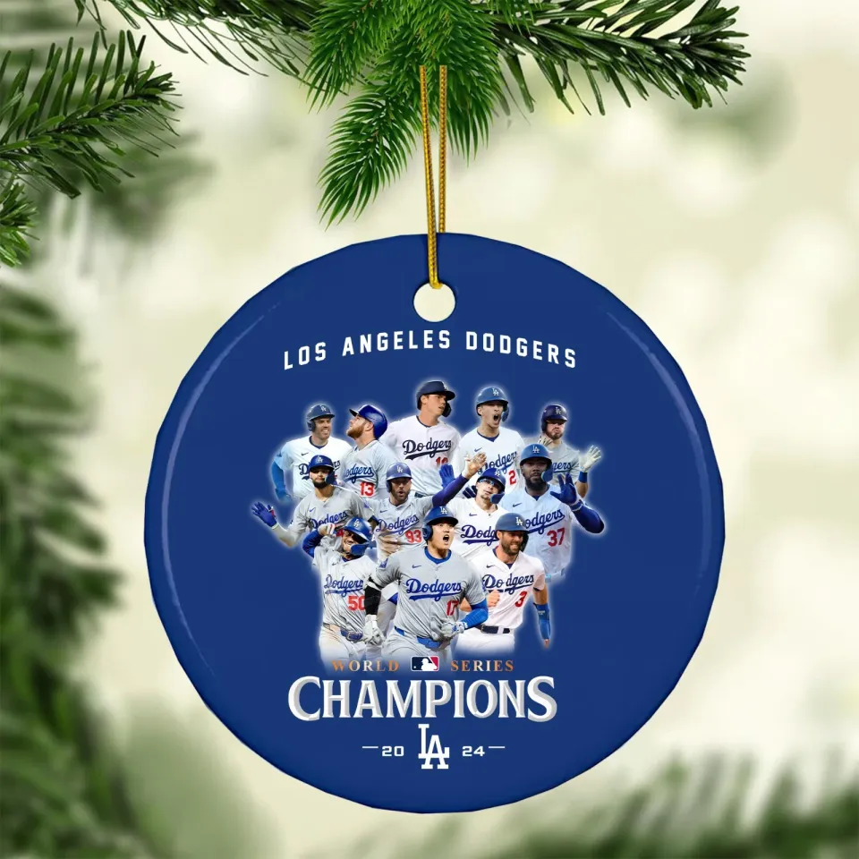 Los Angeles Dodgers 2024 World Series Champions Baseball Ceramic Flat Ornament