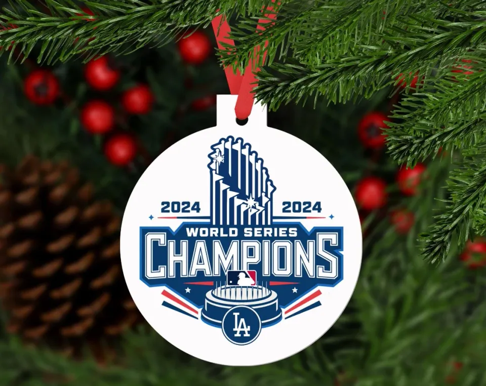 Dodgers World Series Champions 2024 Baseball Ornament for Christmas