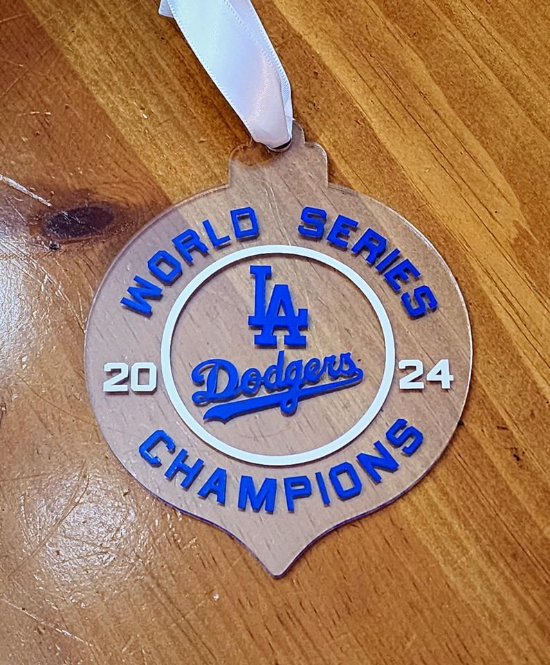 LA Dodgers 2024 World Series Champions acrylic ornament