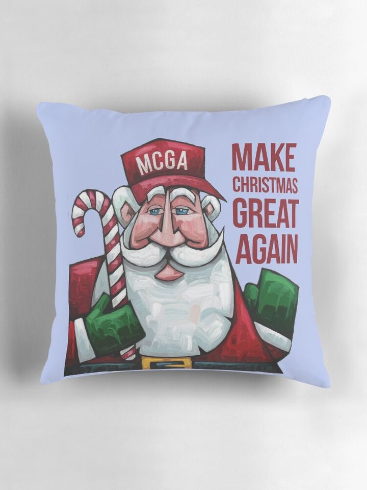Funny Santa Claus Make Christmas Great Again Pillow