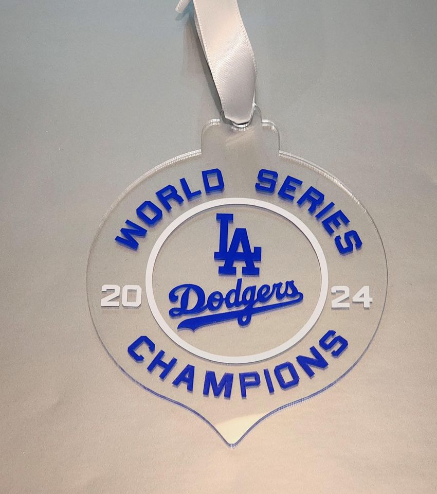 LA Dodgers 2024 World Series Champions acrylic ornament