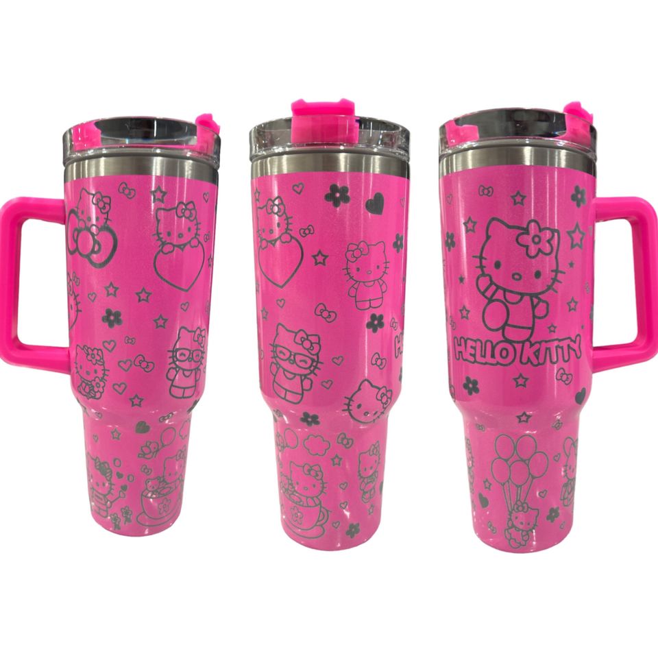 Hello kitty Engraved 40 oz Tumbler with Handle