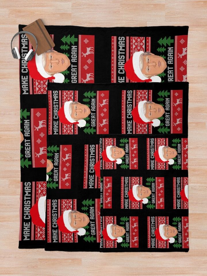 Make Christmas Great Again, Trump, Pro Trump, Xmas Throw Blanket