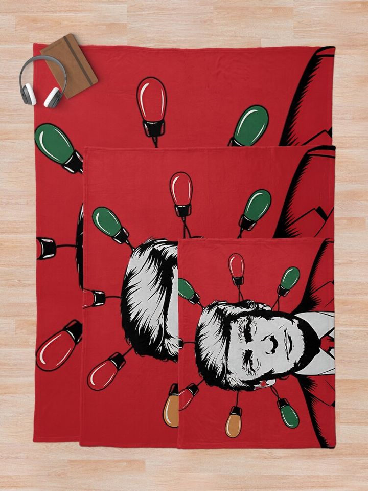 christmas light with trump Throw Blanket
