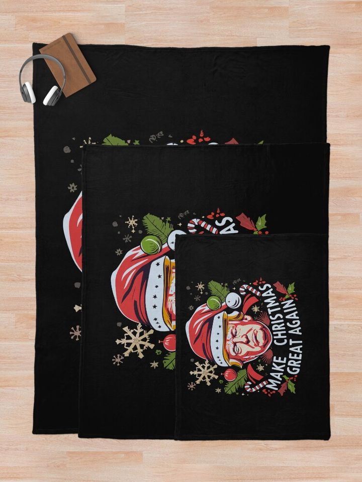 Trump Make Christmas Great Again Ugly Christmas Sweaters  Throw Blanket