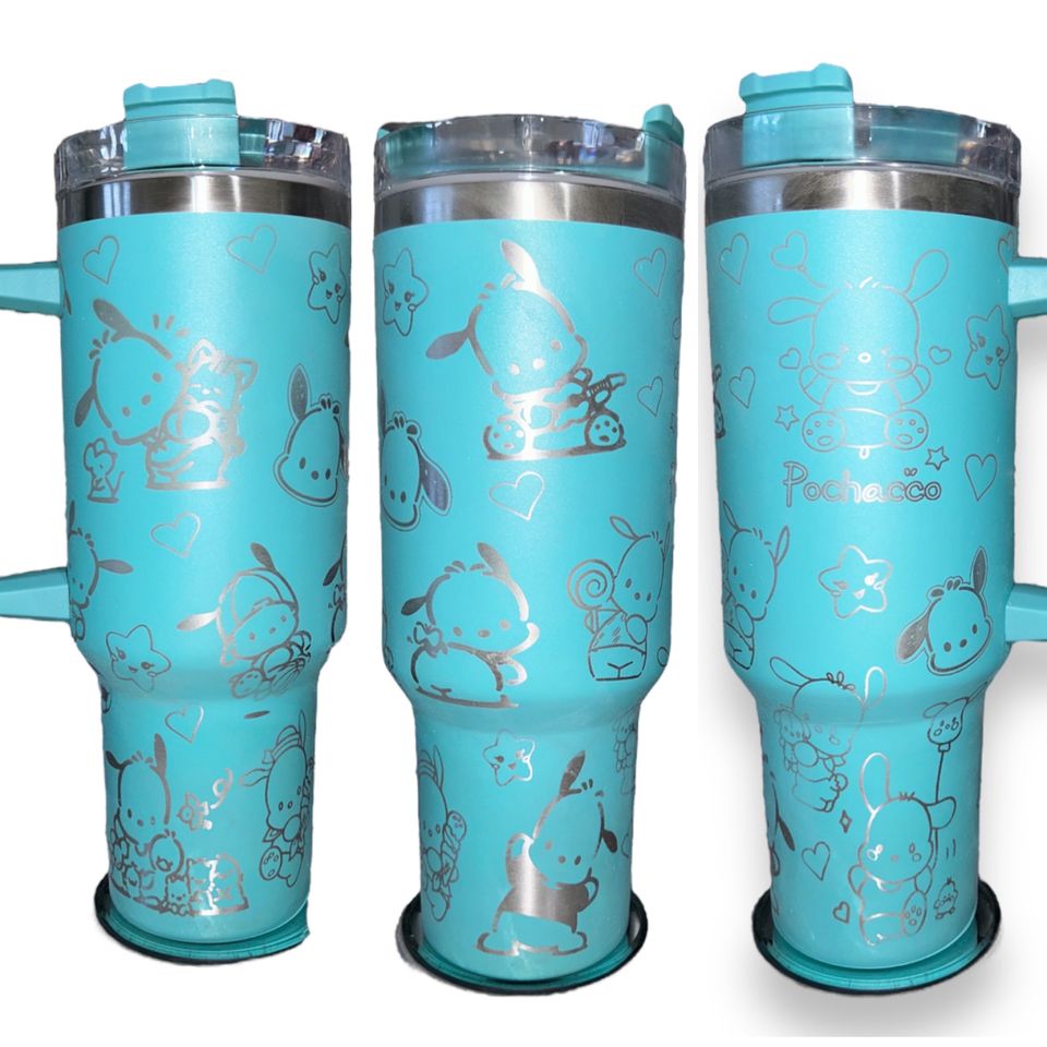 Pochacco Engraved 40 oz Tumbler with Handle