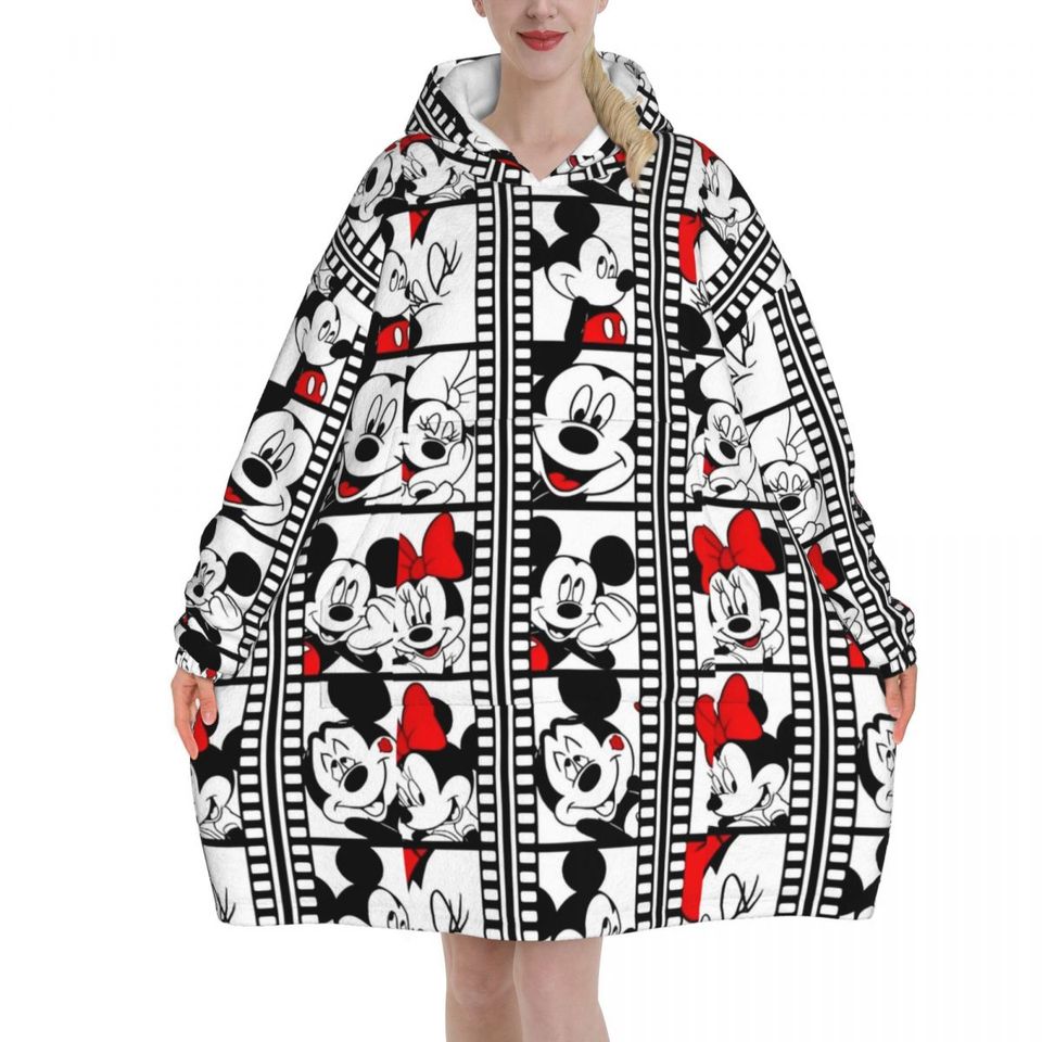 Mickey Mouse Cartoon Blanket Hoodie Oversized