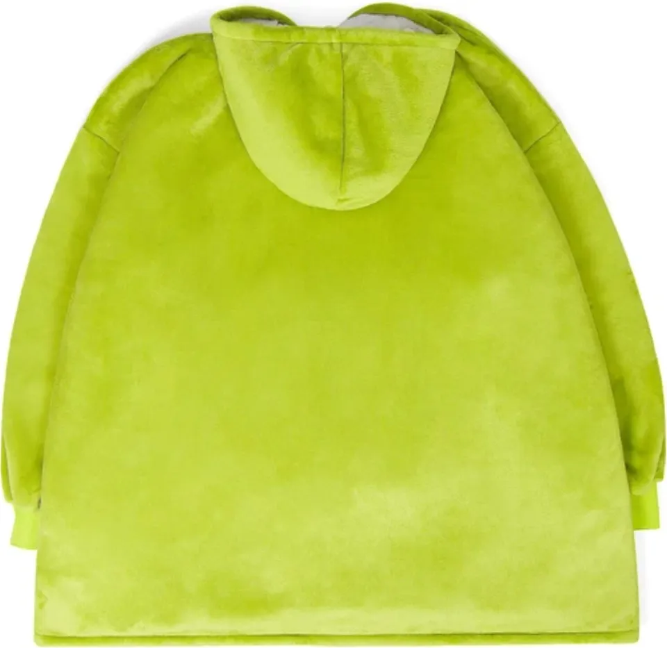 Funny Grin Christmas Wearable Blanket Hoodie for Women Men Oversized, Soft Cozy