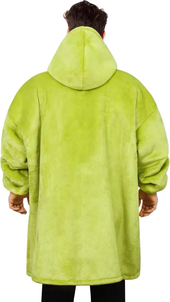 Funny Grin Christmas Wearable Blanket Hoodie for Women Men Oversized, Soft Cozy