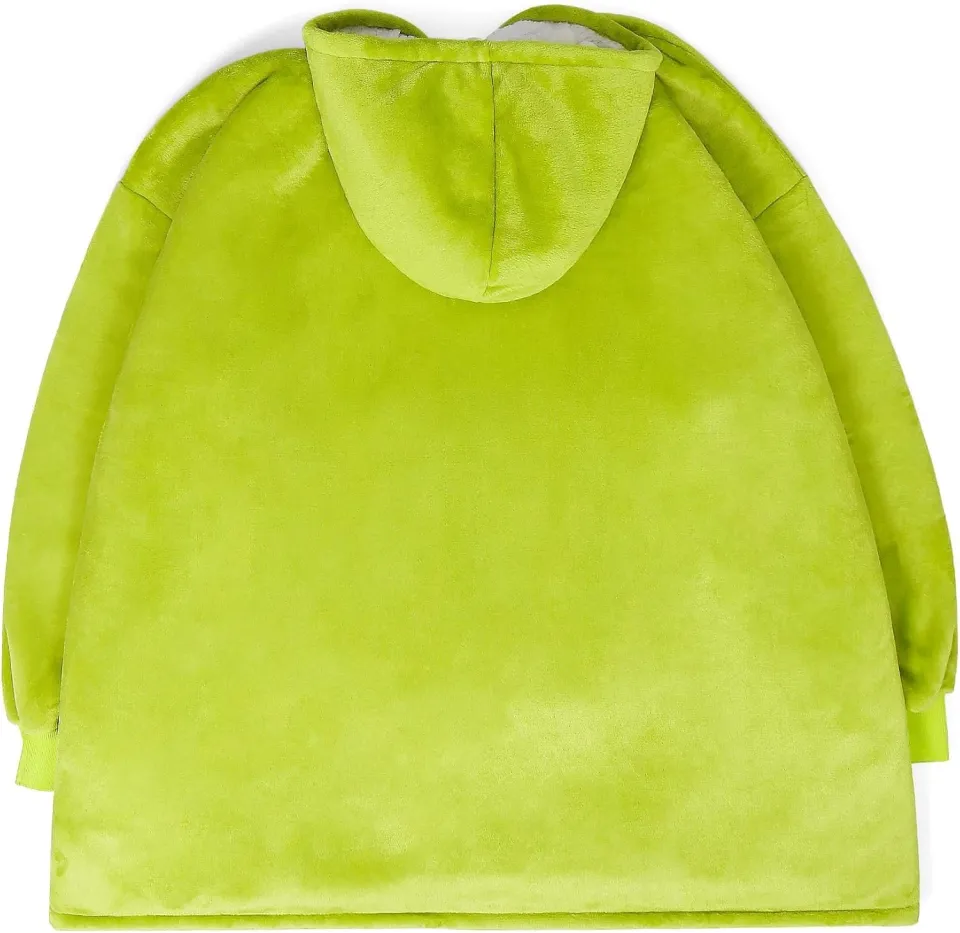 Funny Grin Christmas Wearable Blanket Hoodie for Women Men Oversized, Soft Cozy