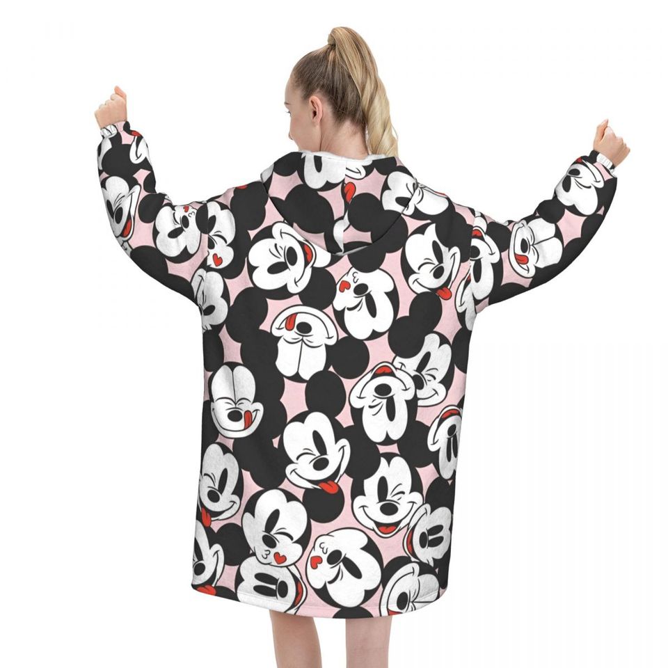 Mickey Mouse Cartoon Blanket Hoodie Oversized