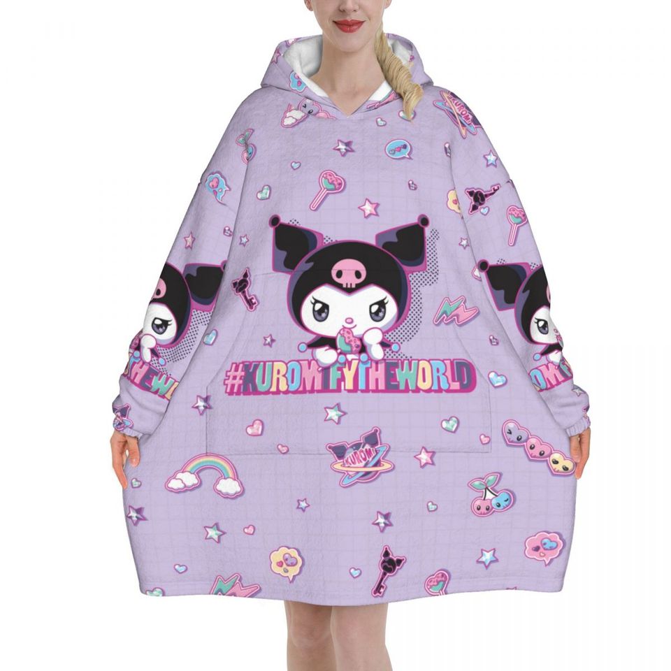 Funny Kuromi Blanket Hoodie