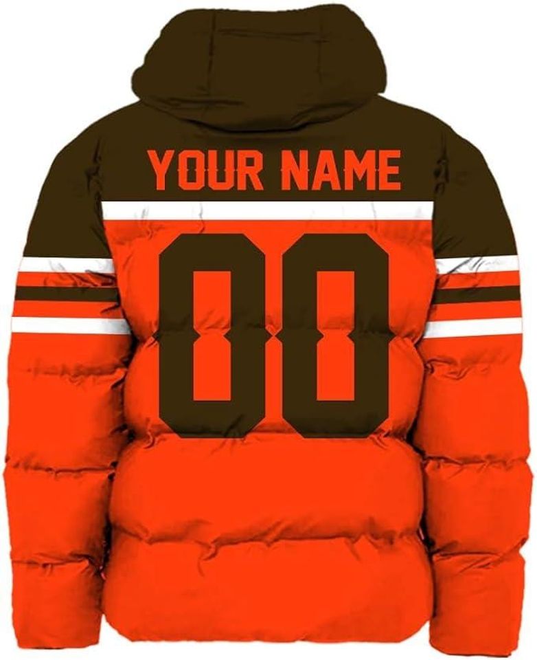 Cleveland City Men's American Football Personalized Puffer Jacket