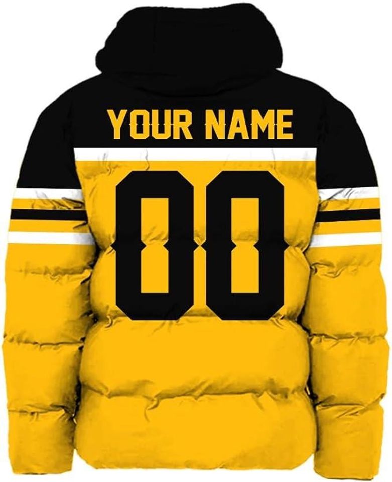 Pittsburgh City Men's American Football Personalized Puffer Jacket