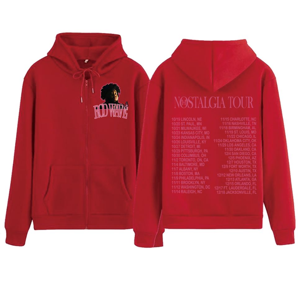 Rod Wave Tour Nostalgia Zipper Hoodie
