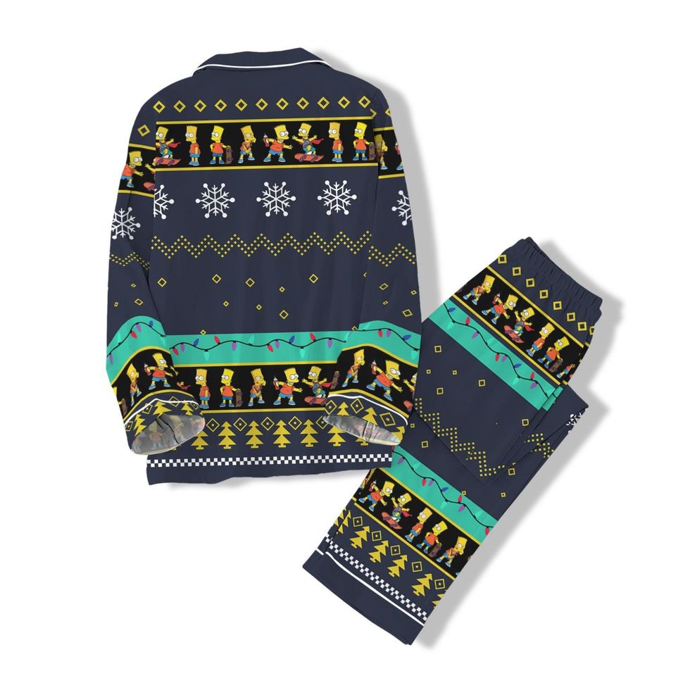 Simpsons Family Christmas 3D Tshirt, Homer Simpson Shirt, Funny Bart Simpson Shirt, Christmas Women Pajama Pants, Family Pajamas Set
