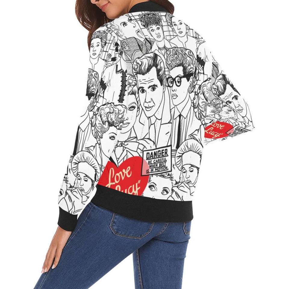 I Love Lucy All Over Print Bomber Jacket