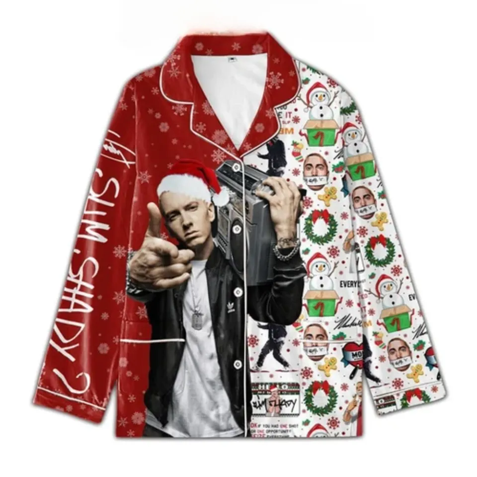 Eminem Merry Christmas B-Rabbit Slim Shady Polyester Pajamas Set
