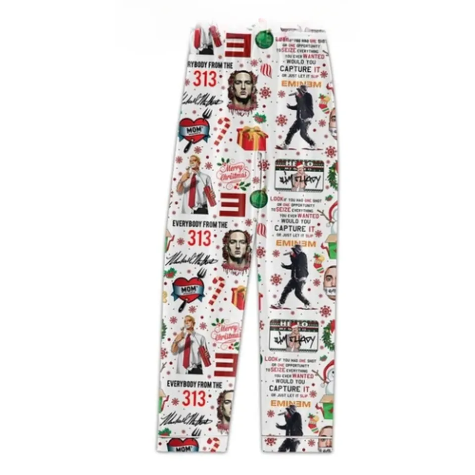 Eminem Merry Christmas B-Rabbit Slim Shady Polyester Pajamas Set