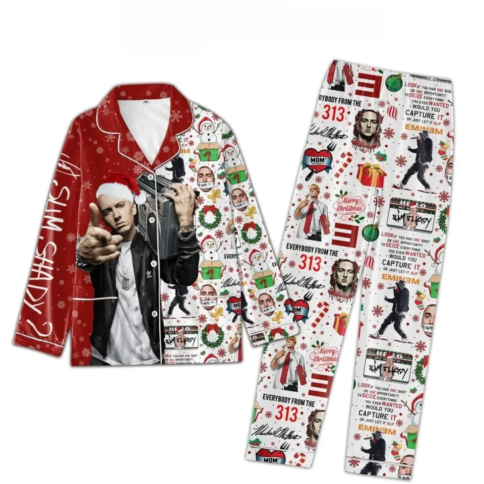 Eminem Merry Christmas B-Rabbit Slim Shady Polyester Pajamas Set
