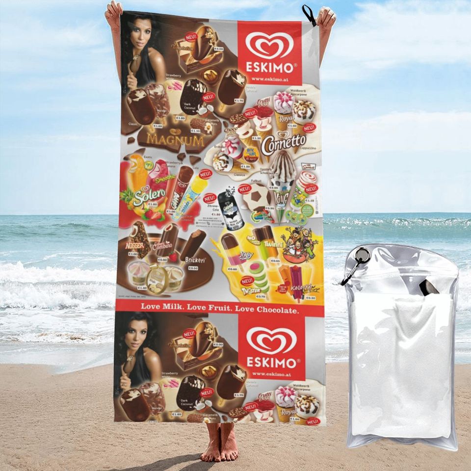 Classic Ice Cream Print Beach Towel Summer New Arrival Microfiber Pool Bath Towel