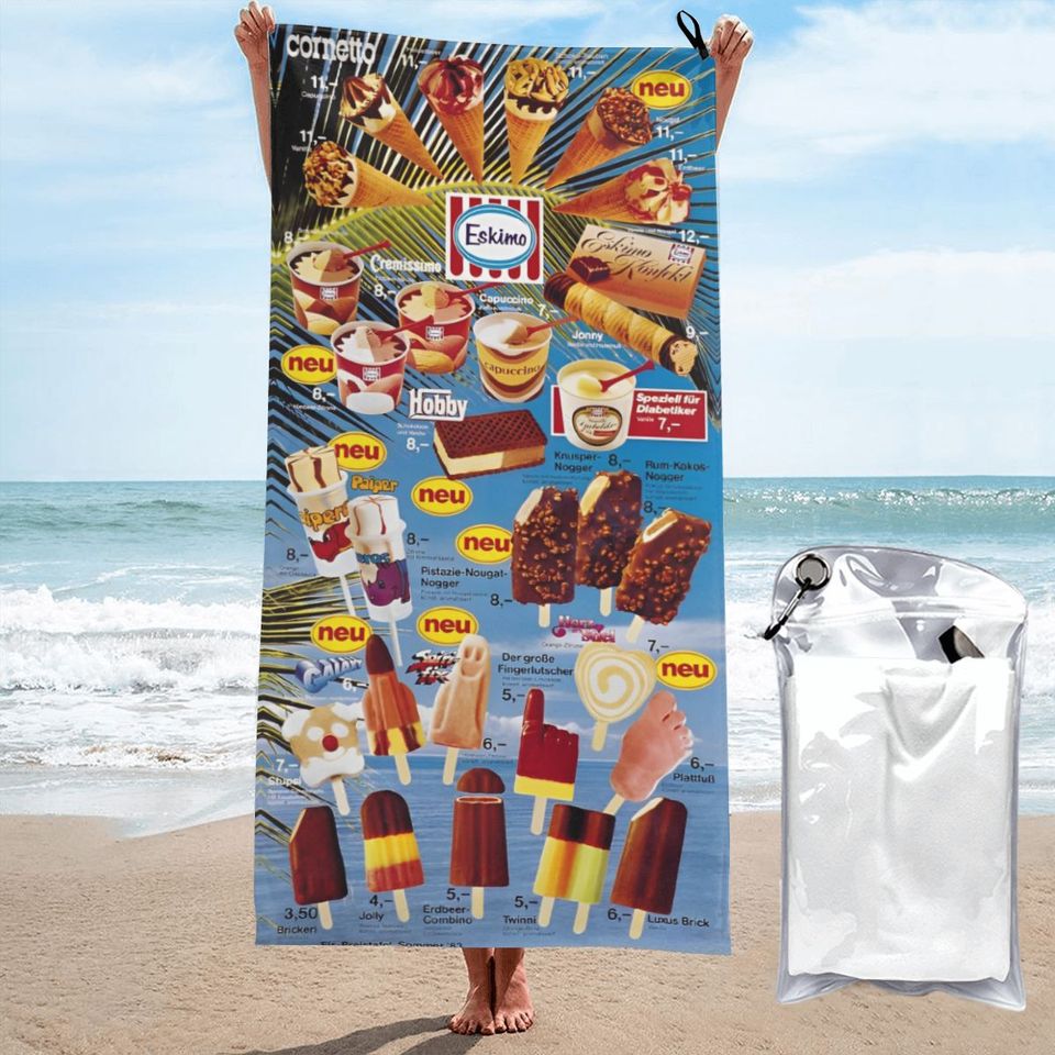 Classic Ice Cream Print Beach Towel Summer New Arrival Microfiber Pool Bath Towel